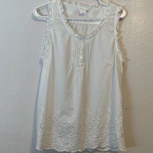 Shabby chic white linen top